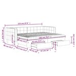 vidaXL Lit de jour avec gigogne et tiroirs vert foncé 80x200cm velours