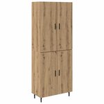 vidaXL Haut Armoire 2 Pièces Chêne artisanal Bois Aggloméré et Verre