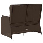 vidaXL Banc de jardin avec coussin Marron Poly rotin