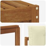 vidaXL Ensemble de canapés d'extérieur avec coussin Naturel et Crème