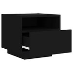 vidaXL Table de chevet avec lumières LED noir 40x39x37 cm