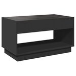 vidaXL Table basse avec LED infini noir 90x50x50 cm