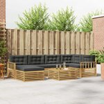 vidaXL Ensemble de canapés d'extérieur 7 Pièces Blanc et anthracite