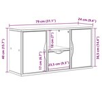 vidaXL Meuble TV avec tiroir ODDA 79x24x40 cm bois massif pin