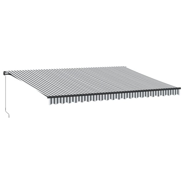 vidaXL Auvent manuel rétractable anthracite et blanc 500x350 cm