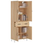 vidaXL Buffet haut Chêne sonoma 69 5x34x180 cm Bois d'ingénierie