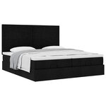 VidaXL Cadre de lit ottoman avec matelas noir 200x200cm tissu