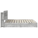 vidaXL Cadre de lit avec rangement avec tiroir Gris béton 200 x 200 cm