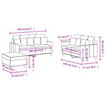 vidaXL Ensemble de canapés 3 Pièces avec coussins Crème Tissu
