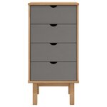 vidaXL Commode OTTA marron et gris 45x39x90 cm bois de pin massif