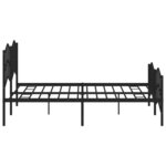 vidaXL Cadre de lit métal avec tête de lit/pied de lit noir 183x213 cm