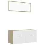 vidaXL Ensemble de meubles de bain 2 Pièces Blanc/chêne sonoma Aggloméré