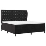 vidaXL Lit à ressorts avec matelas Noir 180 x 200 cm Velours