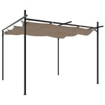 vidaXL Pergola avec toit rétractable taupe 295x292x230 cm