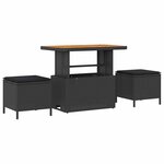 vidaXL Ensemble de salle à manger pour jardin Noir polyrotin