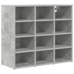 vidaXL Cabinet à chaussures Gris béton 103x30x51 cm Bois d'ingénierie
