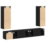 Ensemble de meubles TV vidaXL 5 pièces mural Chêne noir Bois d'ingénierie