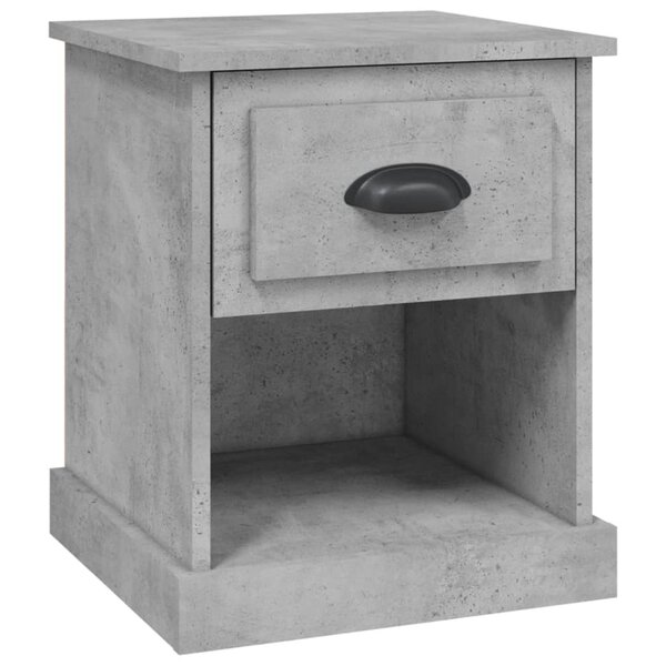 vidaXL Table de chevet gris béton 39x39x47 5 cm bois d'ingénierie
