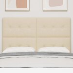 vidaXL Tête de lit LED avec bandes LED Crème 160 cm tissu