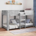 vidaXL Lit Superposé pour Enfants Gris béton 100 x 190 cm