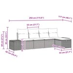 vidaXL Ensemble de Canapés avec coussin 4 Pièces polyrotin
