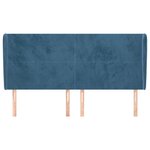vidaXL Tête de lit avec oreilles Bleu foncé 203x23x118/128 cm Velours
