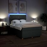 vidaXL Sommier à lattes de lit avec matelas Gris foncé 160x200cm Tissu
