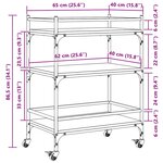 vidaXL Chariot de cuisine chêne sonoma 65x40x86 5 cm bois d'ingénierie