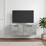 vidaXL Meuble TV mural Gris béton 78 5 x 31 x 30 cm Bois d'ingénierie