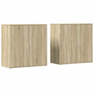 vidaXL Buffets 2 Pièces chêne sonoma 79x38x80 cm bois d'ingénierie