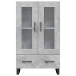 vidaXL Buffet haut gris béton 69 5x31x115 cm bois d'ingénierie