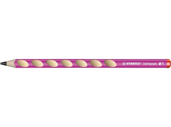 Crayon graphite EASYgraph HB droitier corps rose STABILO
