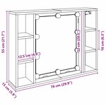 vidaXL Armoire Miroir Chêne noir 76 x 15 x 55 cm Bois d'ingénierie