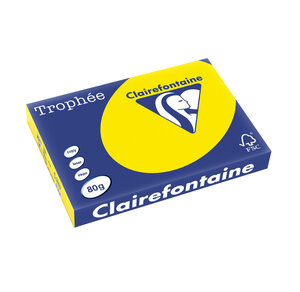 Ramette 500 Feuilles Papier 80g A3 420x297 mm fluo jaune TROPHÉE