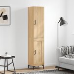 vidaXL Buffet haut Chêne sonoma 34 5x34x180 cm Bois d'ingénierie