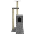 vidaXL Arbre à chat avec griffoirs en sisal Gris clair 92 cm