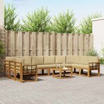 vidaXL Ensemble de canapés d'extérieur 11 Pièces Naturel et Beige