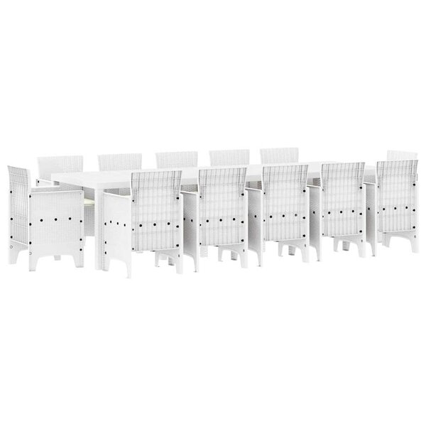 vidaXL Ensemble de salle à manger pour jardin 13 Pièces Blanc
