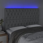 vidaXL Tête de lit à LED Gris clair 144x7x118/128 cm Tissu