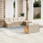 vidaXL Salon de jardin avec coussins 9 Pièces beige résine tressée