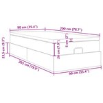 vidaXL Cadre de lit ottoman avec matelas bleu foncé 90x200 cm velours