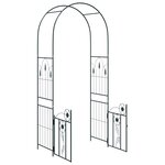 vidaXL Arche de jardin avec verrouillage Noir 102 x 50 x 218 cm