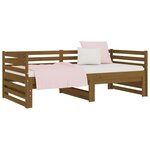vidaXL Lit coulissant Marron miel 2x(90x190) cm Bois de pin massif