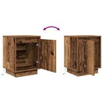 VidaXL Table de chevet avec lumières LED vieux bois 38x34x50 cm