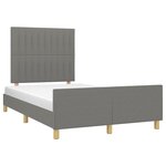 vidaXL Cadre de lit avec tête de lit gris foncé 120x190 cm tissu