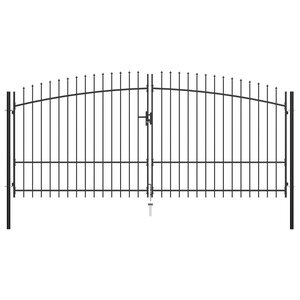 vidaXL Double portail avec haut sous forme de lance 400 x 225 cm