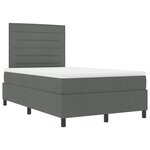 vidaXL Lit à Sommier à Ressorts avec Matelas Gris Foncé Petit Double Tissu