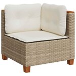 vidaXL Salon de jardin avec coussins 7 Pièces beige résine tressée