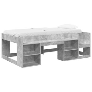 vidaXL Cadre de lit pour enfants avec rangement Gris béton 80 x 200 cm