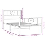 vidaXL Cadre de lit métal sans matelas avec pied de lit noir 90x190 cm